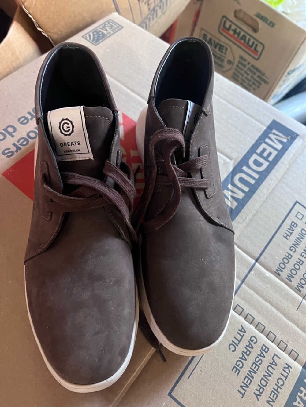 GREATS Men's Brown Nubuck Chukka Sneakers